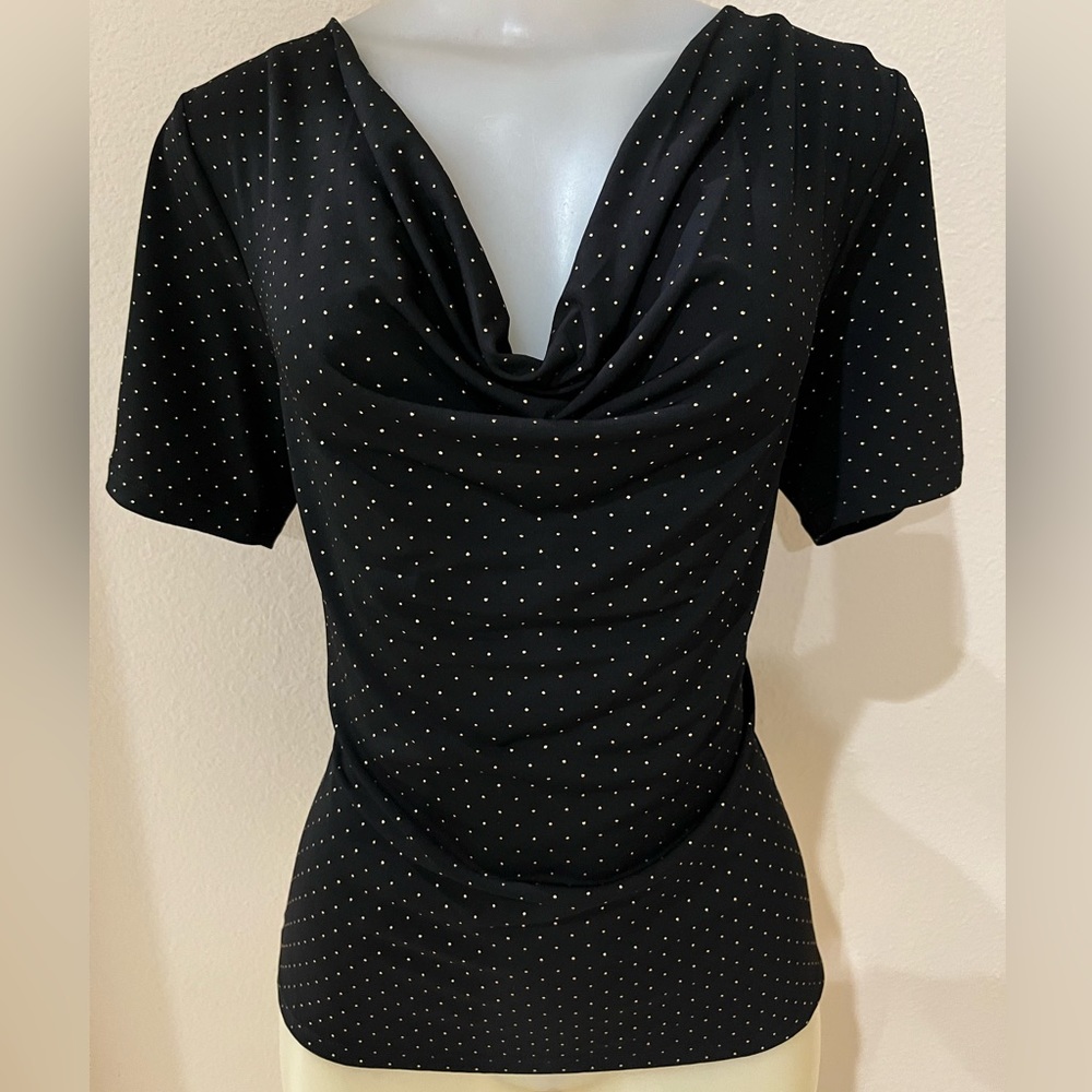 MICHAEL Michael Kors Studded Top Blouse Black and Gold. NWT
